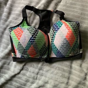 Multi-colored sports bra. Full impact